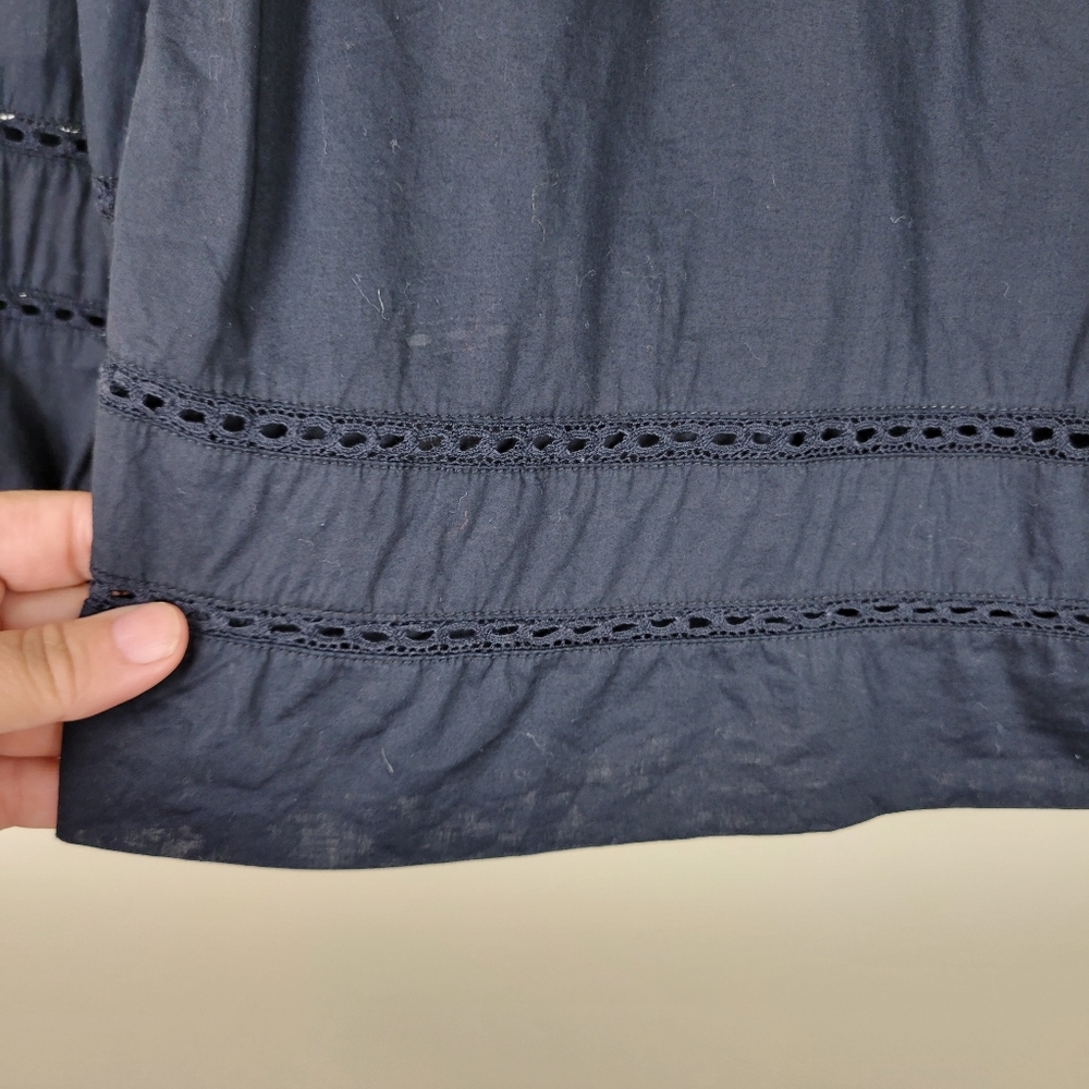 J Crew Ruffle Neck Eyelet top - Picture 4 of 7